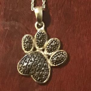 Black Crystal Paw Neclace